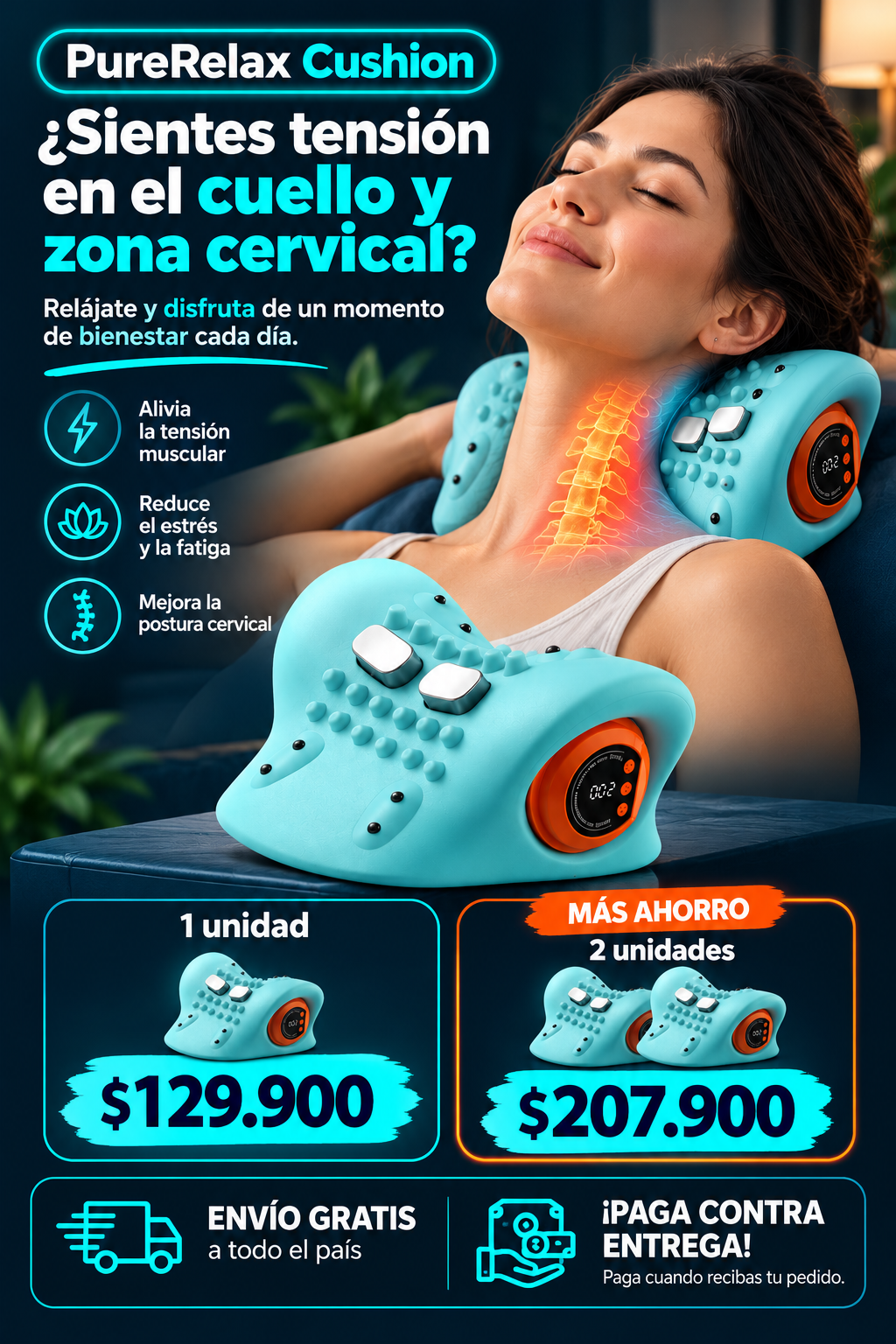 Masajeador Cervical PureRelax Cushion